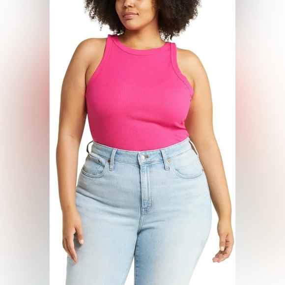 Treasure & Bond Women's Pink Rib Cami Tank Top Size Small - Picture 2 of 8